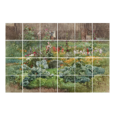 Nálepka na dlaždice Zahrada plná květin