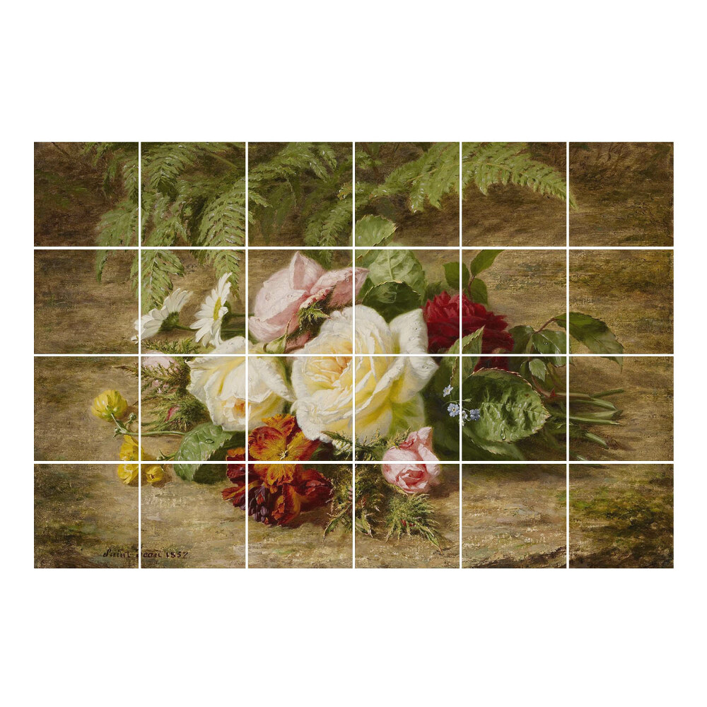 Samolepka na dlaždice Květinová kytice na pozadí