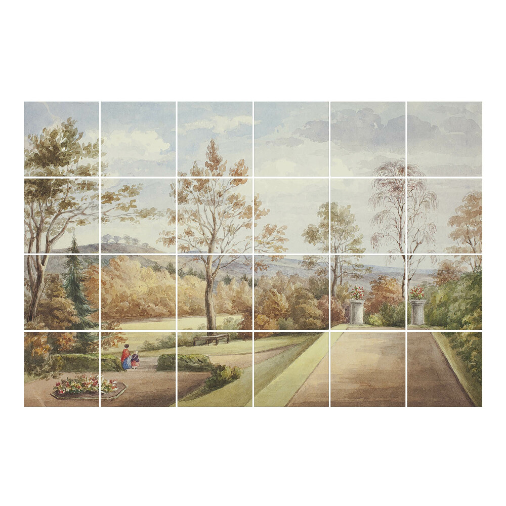 Nálepka na dlaždice Klidná krajina s parkem