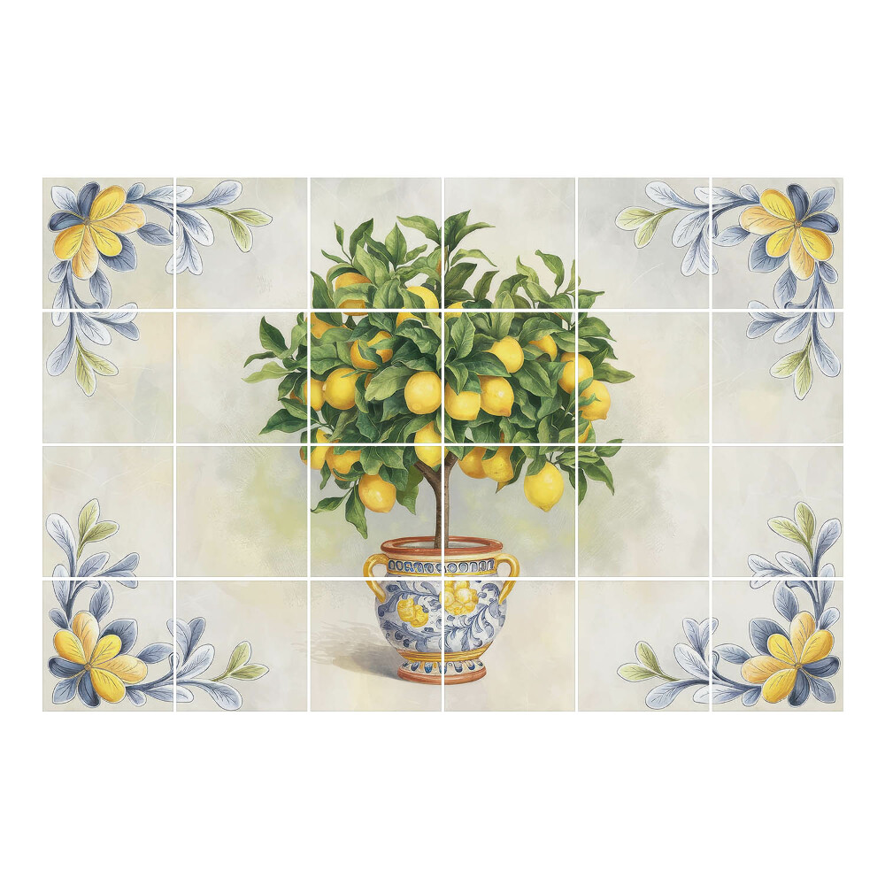 Nálepka na dlaždice Citroník v květináči