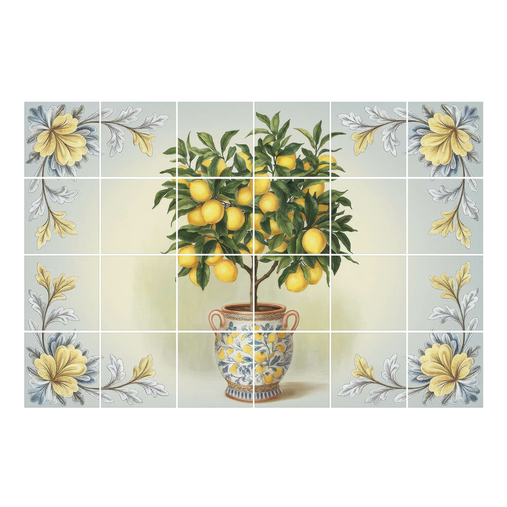 Samolepka na dlaždice Citroník v květináči