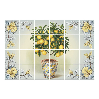 Samolepka na dlaždice Citroník v květináči