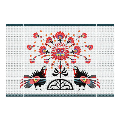 Nálepka na dlaždice Květinový motiv s ptáky