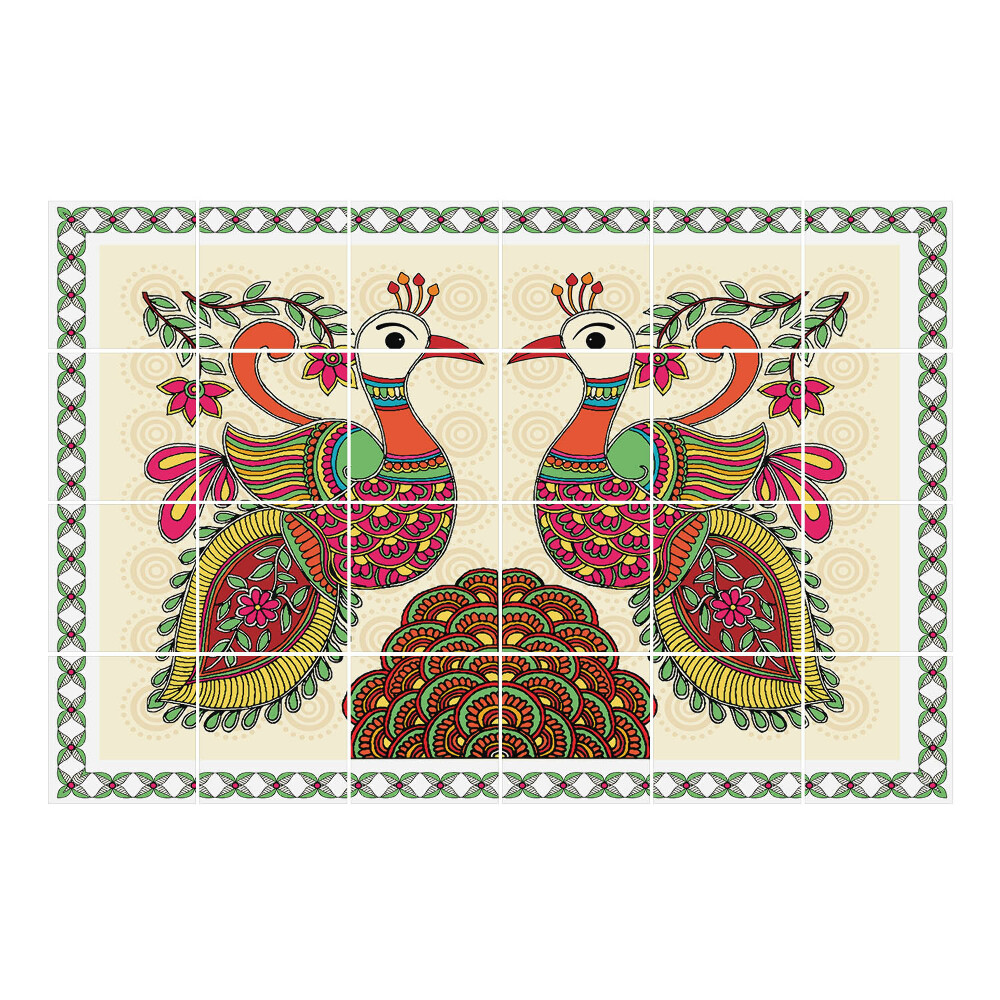 Nálepka na dlaždice Dva pávi v páru