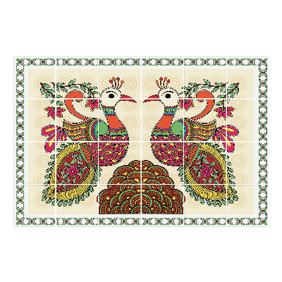 Nálepka na dlaždice Dva pávi v páru