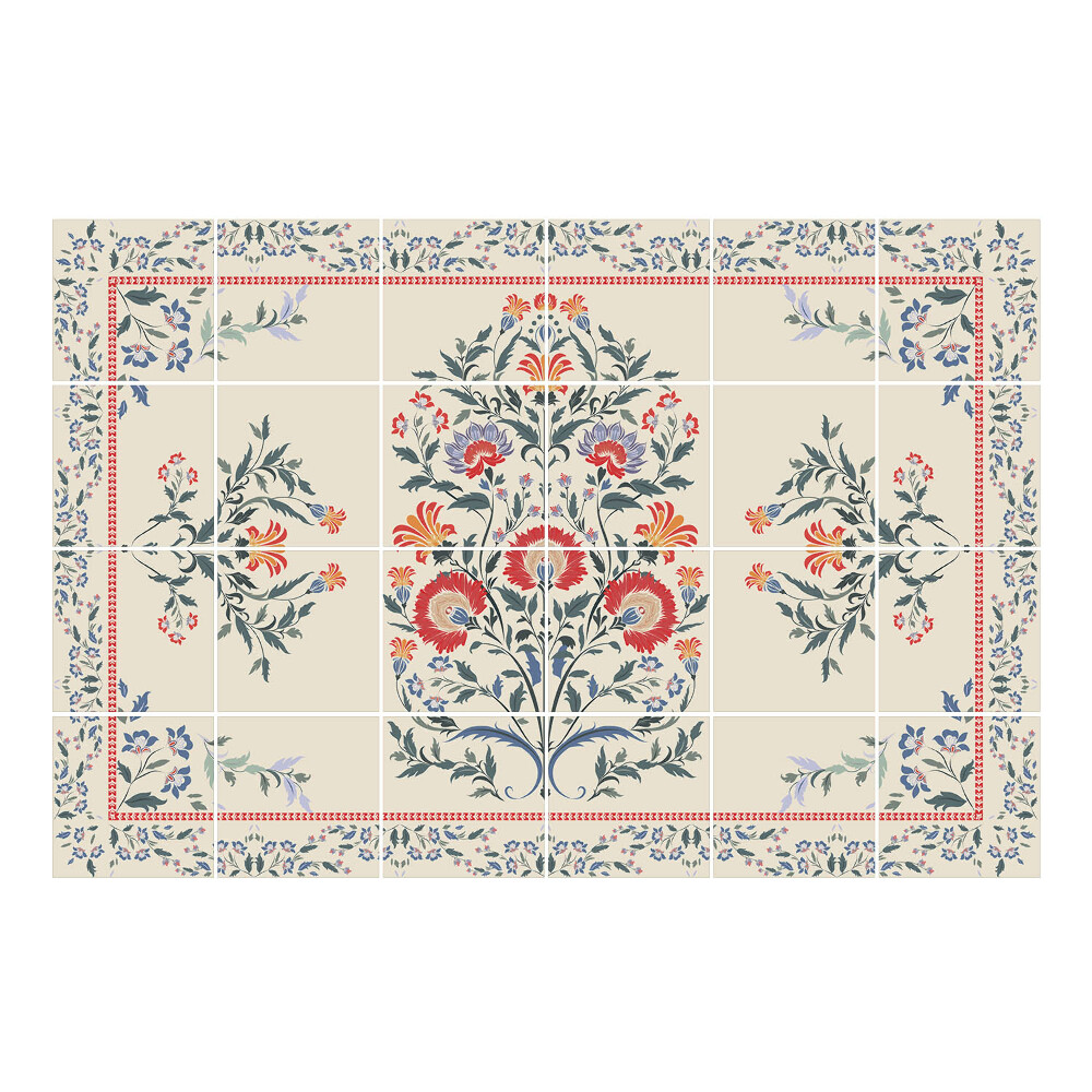 Nálepka na dlaždice Květinový ornament v rámu