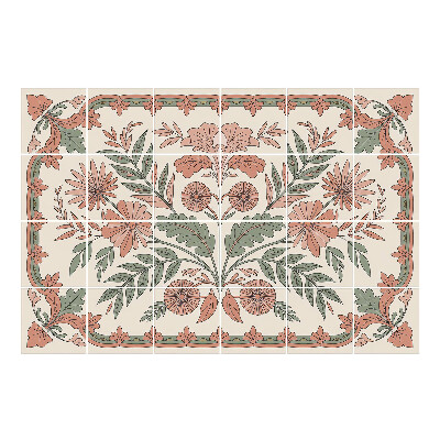 Nálepka na dlaždice Květinový ornament s listy