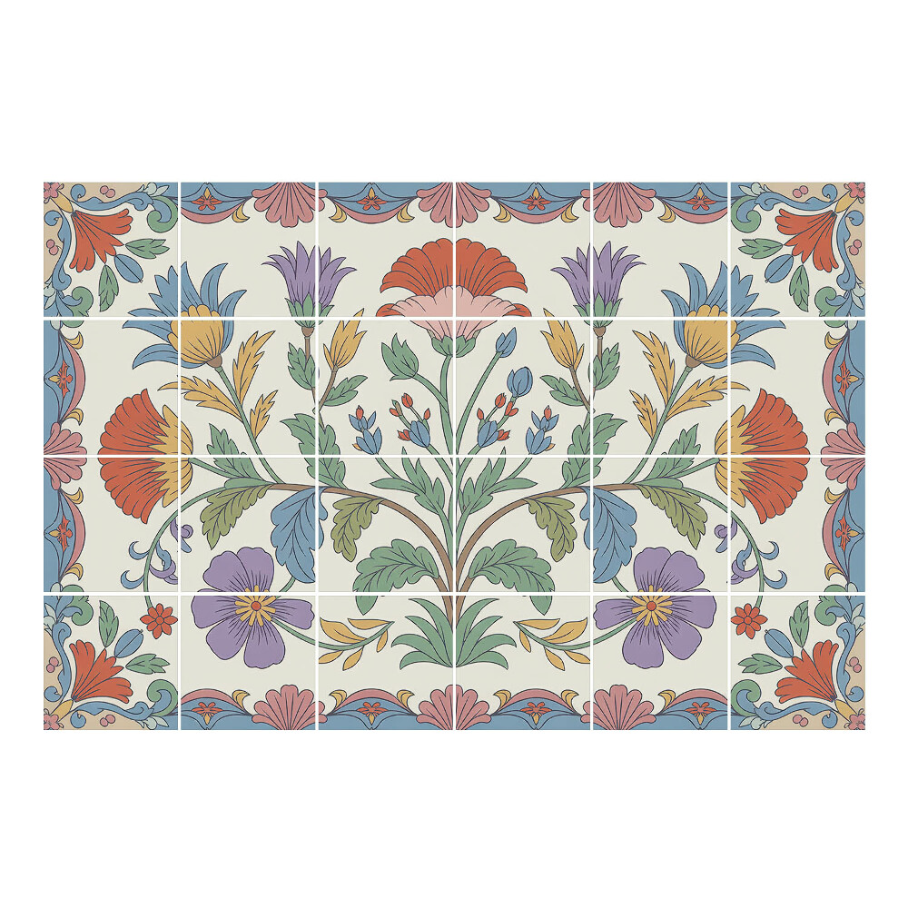 Samolepka na dlaždice Květinový lidový motiv