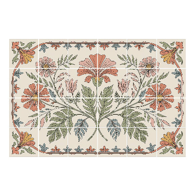 Nálepka na dlaždice Květinový motiv s listy