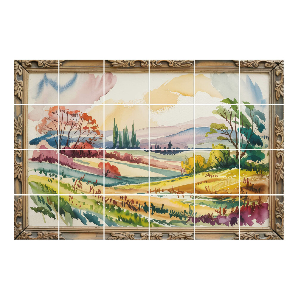 Samolepka na dlaždice Akvarelová krajina