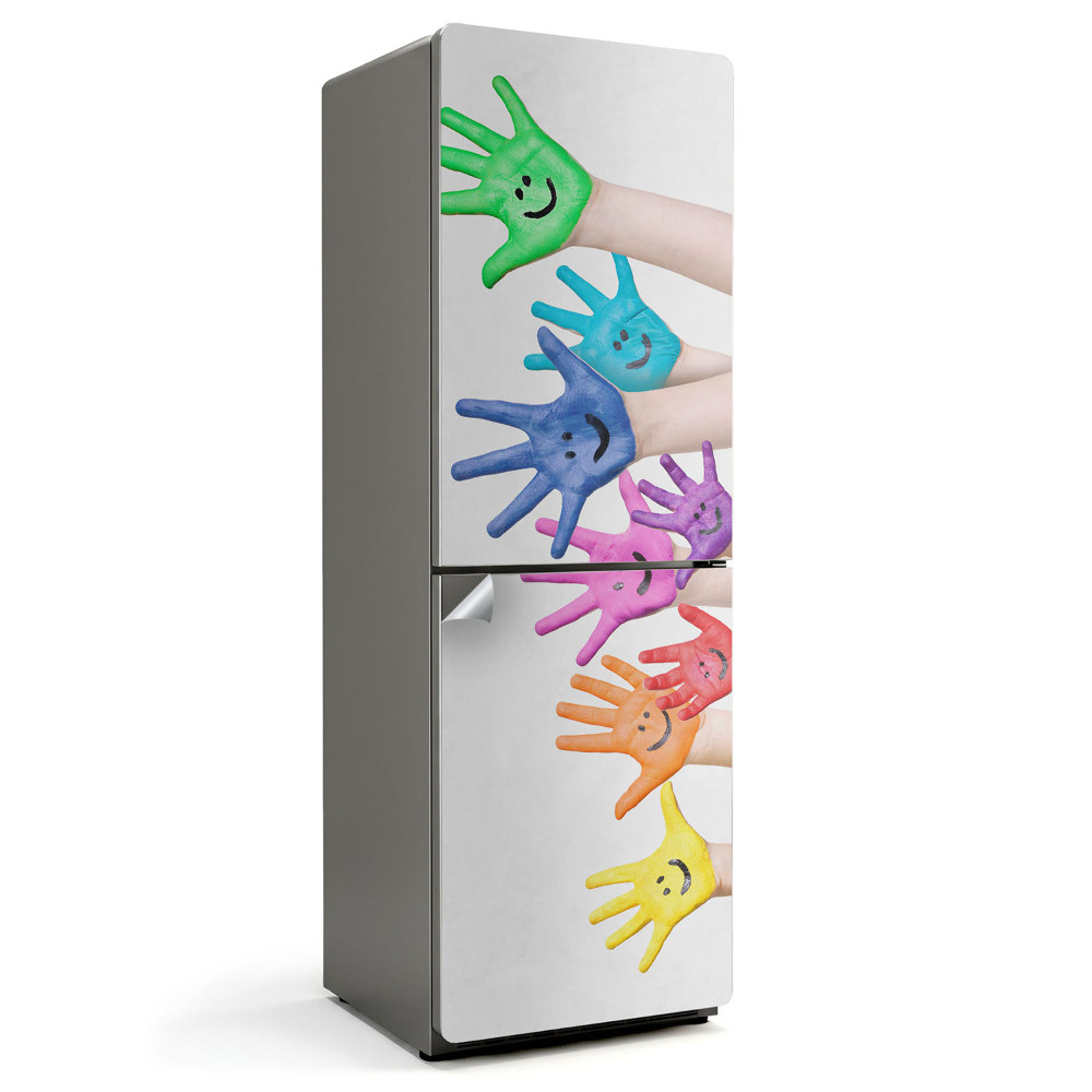 Samolepicí tapeta na lednici Šťastné otisky rukou