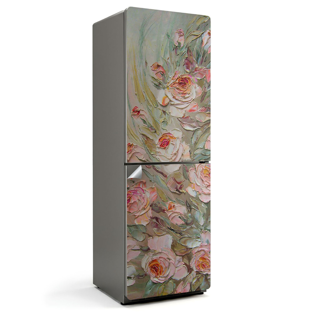 Samolepicí tapeta na lednici Květinový vzor v malířském stylu