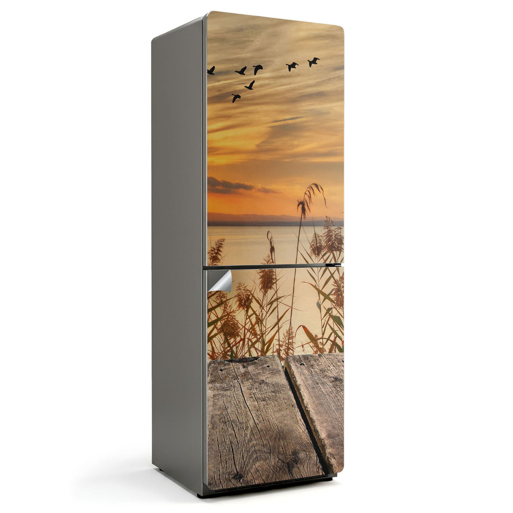 Samolepka na lednici Západ slunce ve vodním zrcadle