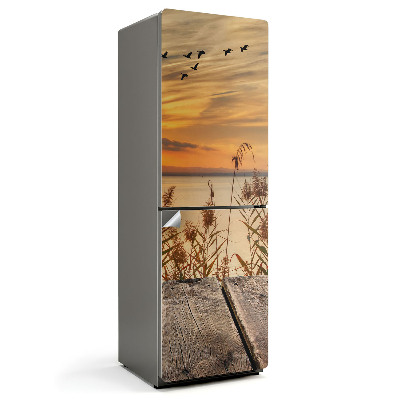 Samolepka na lednici Západ slunce ve vodním zrcadle