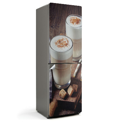 Samolepicí tapeta na lednici Kávový ráj s jemnou pěnou