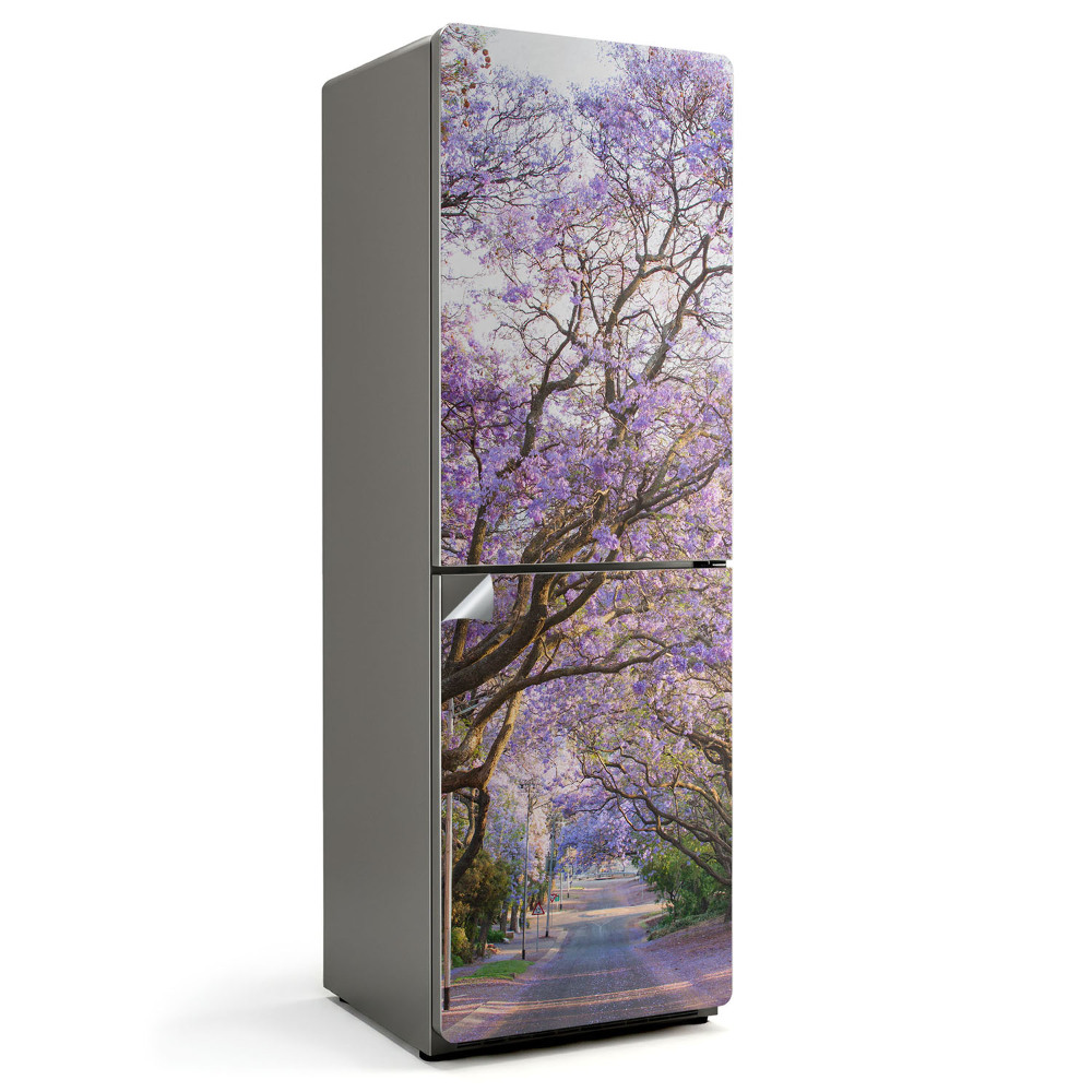 Samolepicí tapeta na lednici Kvetoucí alej stromů