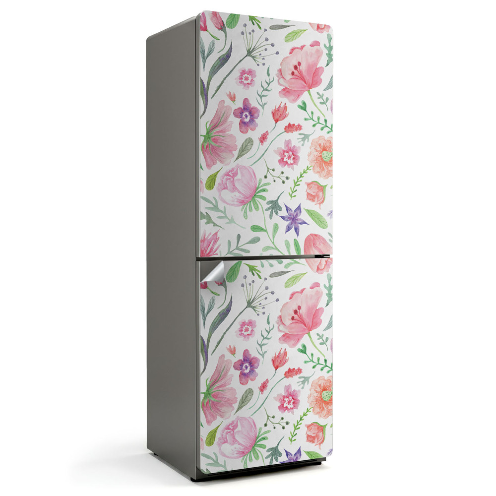 Samolepicí tapeta na lednici Květinový motiv ve stylu akvarelu