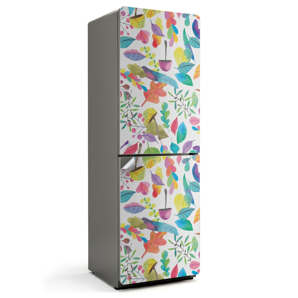 Fólie na lednici Duhové listy a květy