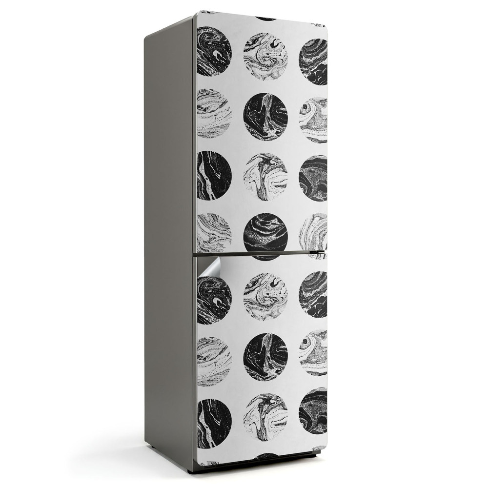 Samolepicí tapeta na lednici Kruhové mramorové vzory