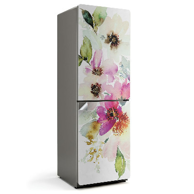 Samolepka na lednici Květinový motiv ve stylu akvarelu