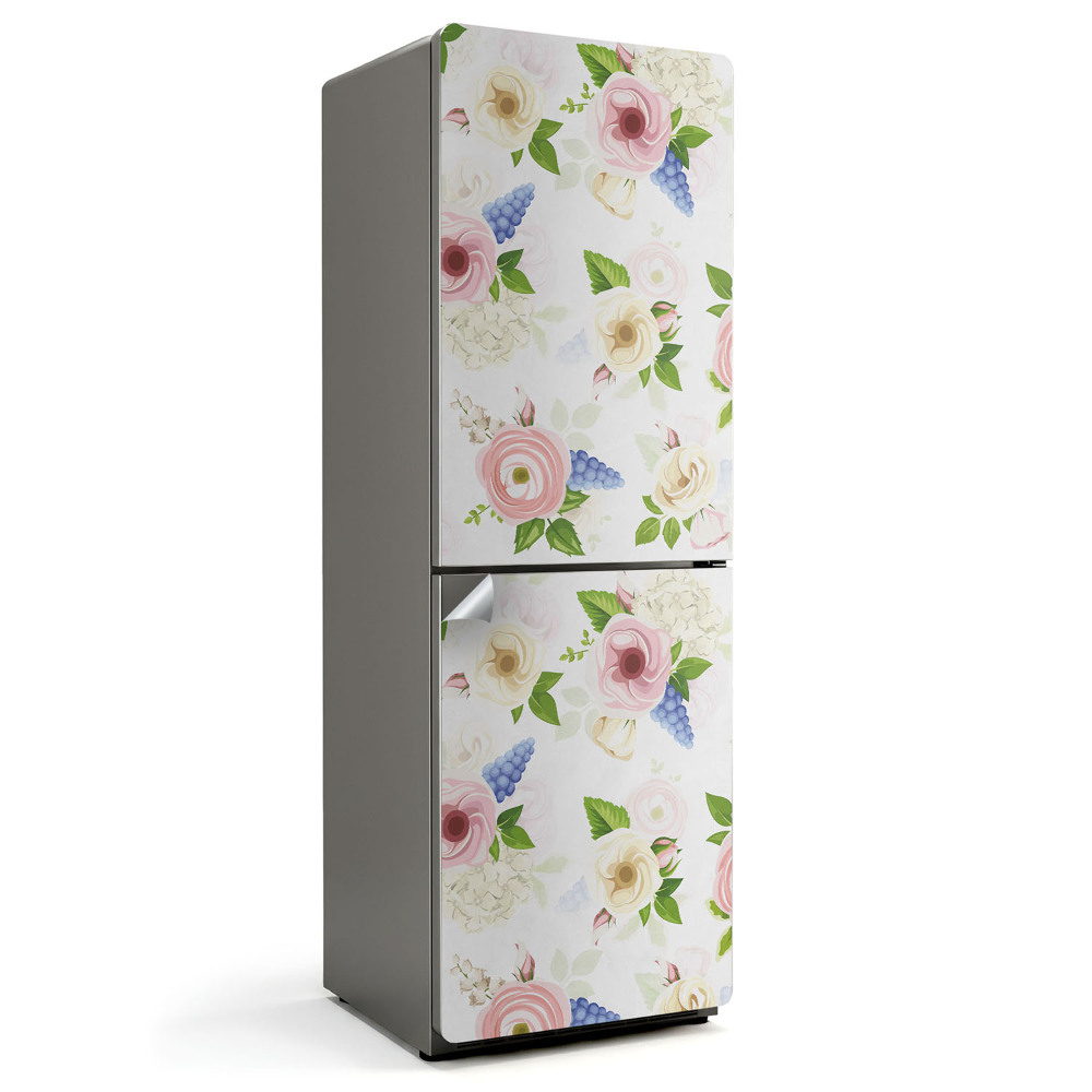 Samolepicí tapeta na lednici Květinový motiv v jemných odstínech