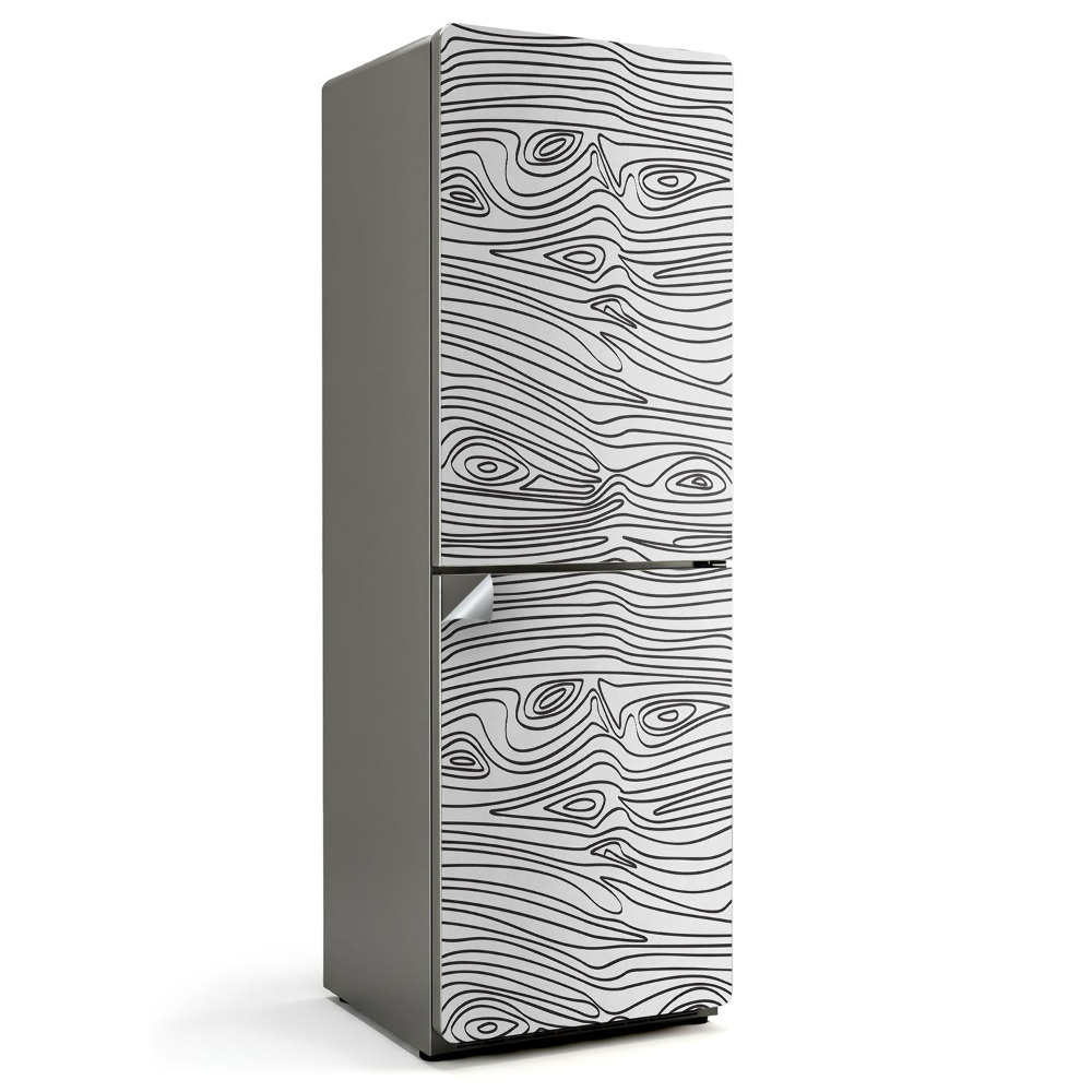 Samolepicí tapeta na lednici Vlny z přírodního dřeva