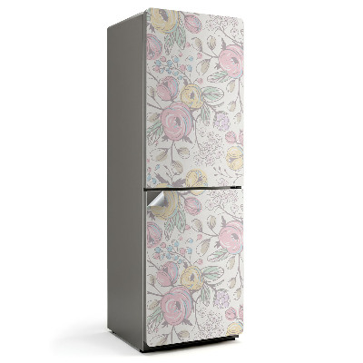 Tapeta na lednici Květinový motiv v jemných odstínech