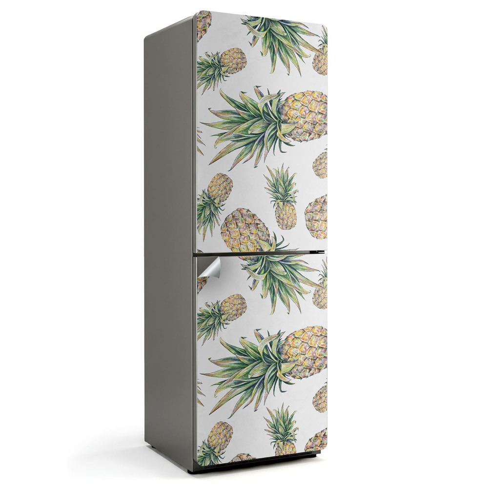 Tapeta na lednici Ilustrovaný vzor s ananasem