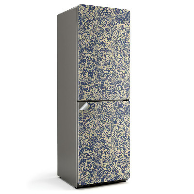 Samolepka na lednici Květinový motiv s geometrickými liniemi