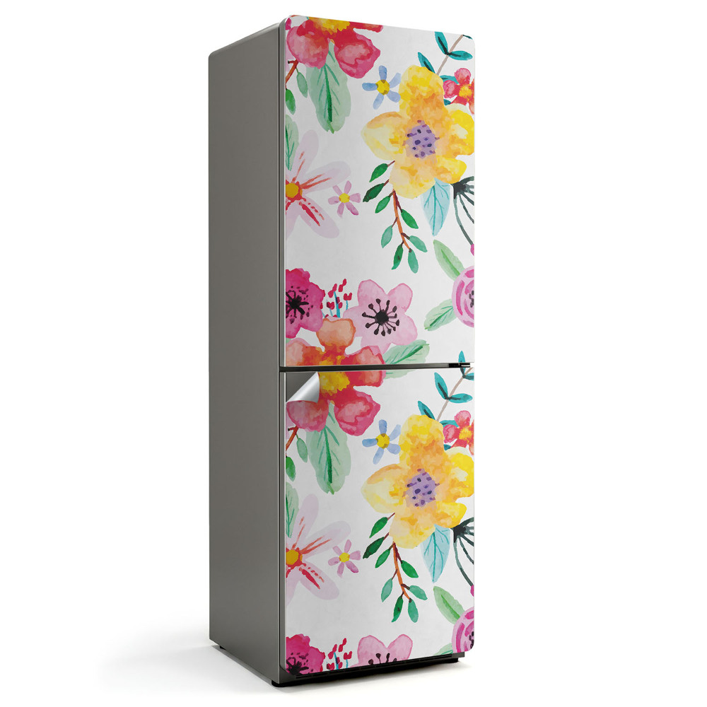 Samolepka na lednici Květinový akvarelový motiv