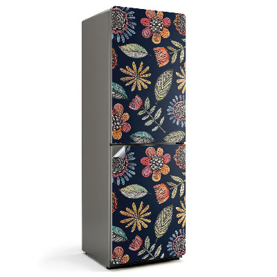 Samolepka na lednici Květinový motiv se zelenými listy