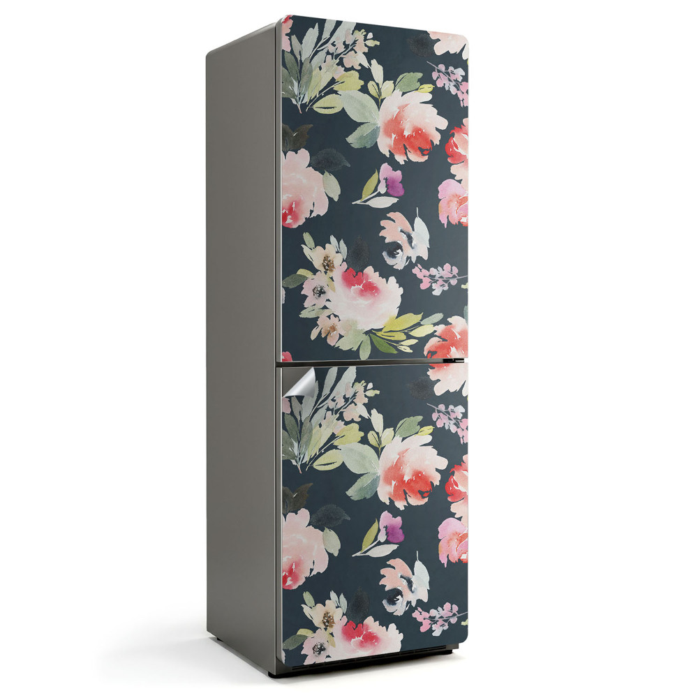 Samolepicí tapeta na lednici Květinový motiv v akvarelové technice