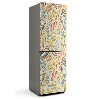 Tapeta na lednici Zelené vlny s listovým motivem