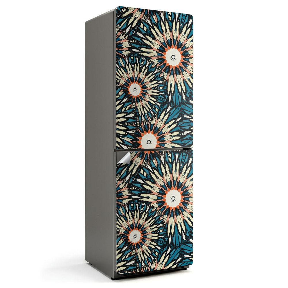 Samolepka na lednici Květinové aranžmá s paprsky