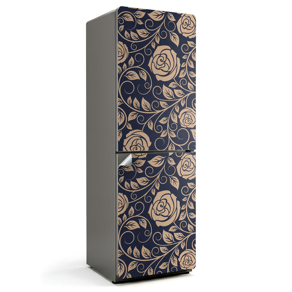 Tapeta na lednici Květinový motiv se zelenými listy