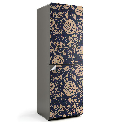 Tapeta na lednici Květinový motiv se zelenými listy