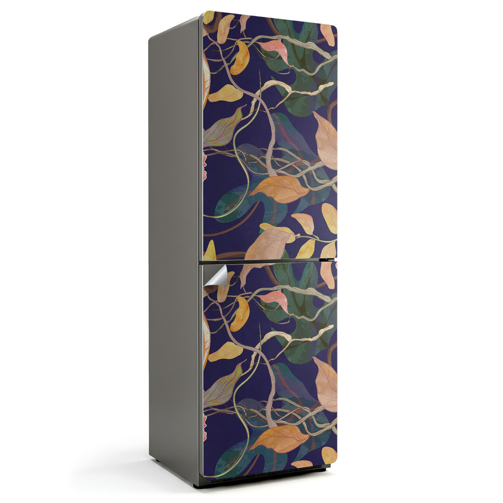 Samolepka na lednici Zelené motivy a listové vzory