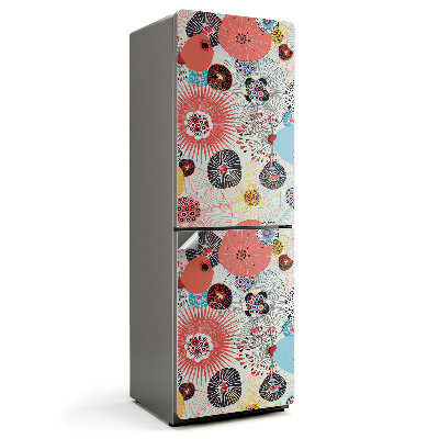 Samolepicí tapeta na lednici Květinové motivy v abstraktním stylu