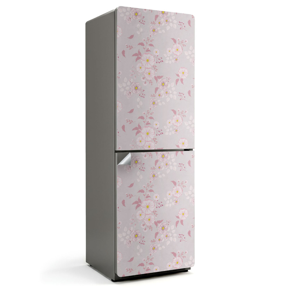 Tapeta na lednici Květinový motiv v jemném stylu