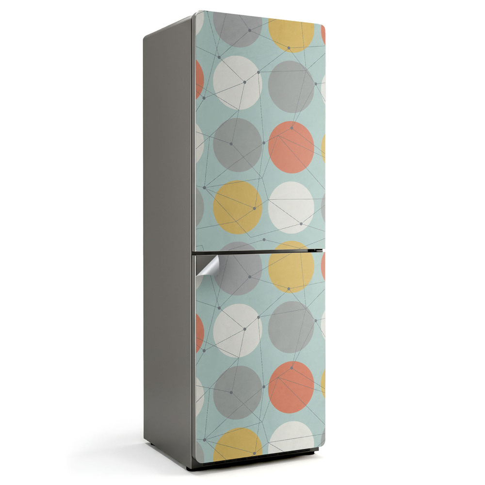 Fólie na lednici Moderní abstraktní styl kruhů