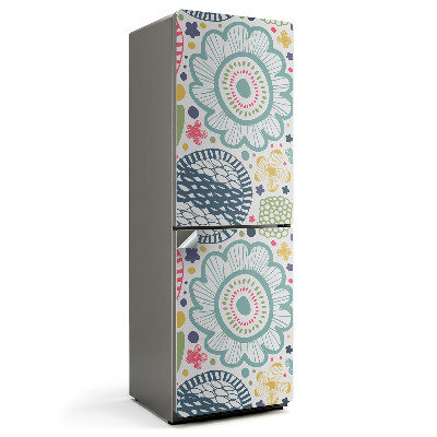 Samolepicí tapeta na lednici Květinový a geometrický vzor