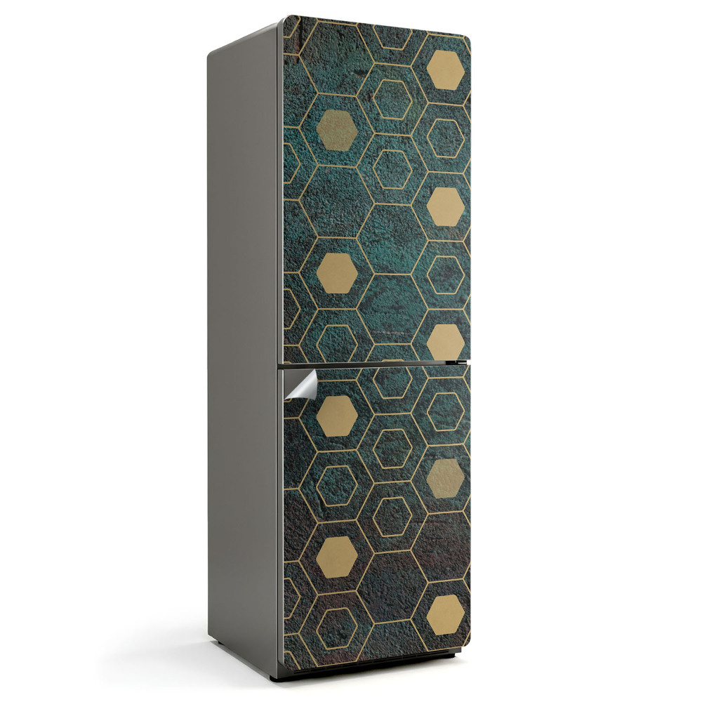 Samolepicí tapeta na lednici Šestihranné rámy v moderním stylu