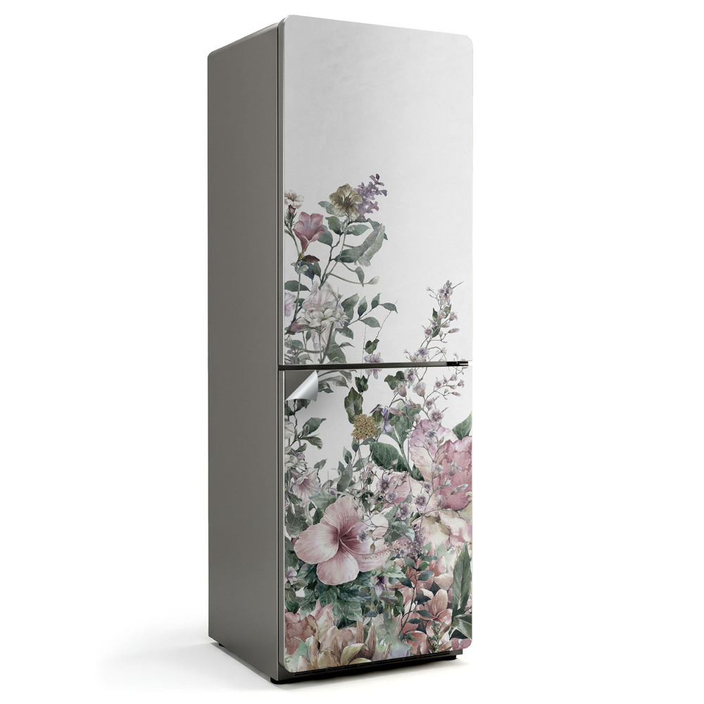 Fólie na lednici Květinový motiv s prvky přírody