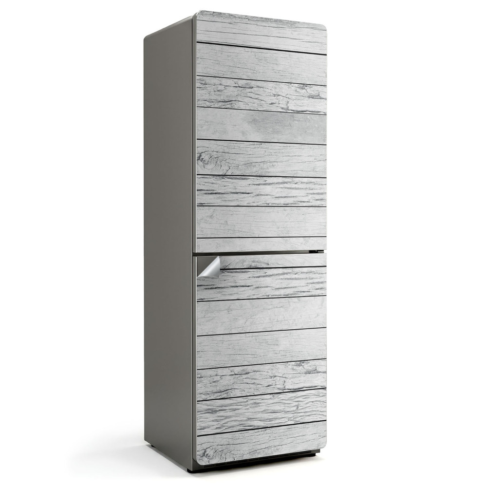 Samolepicí tapeta na lednici Dřevěné desky ve světlém odstínu