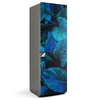 Samolepicí tapeta na lednici Modré listové motivy