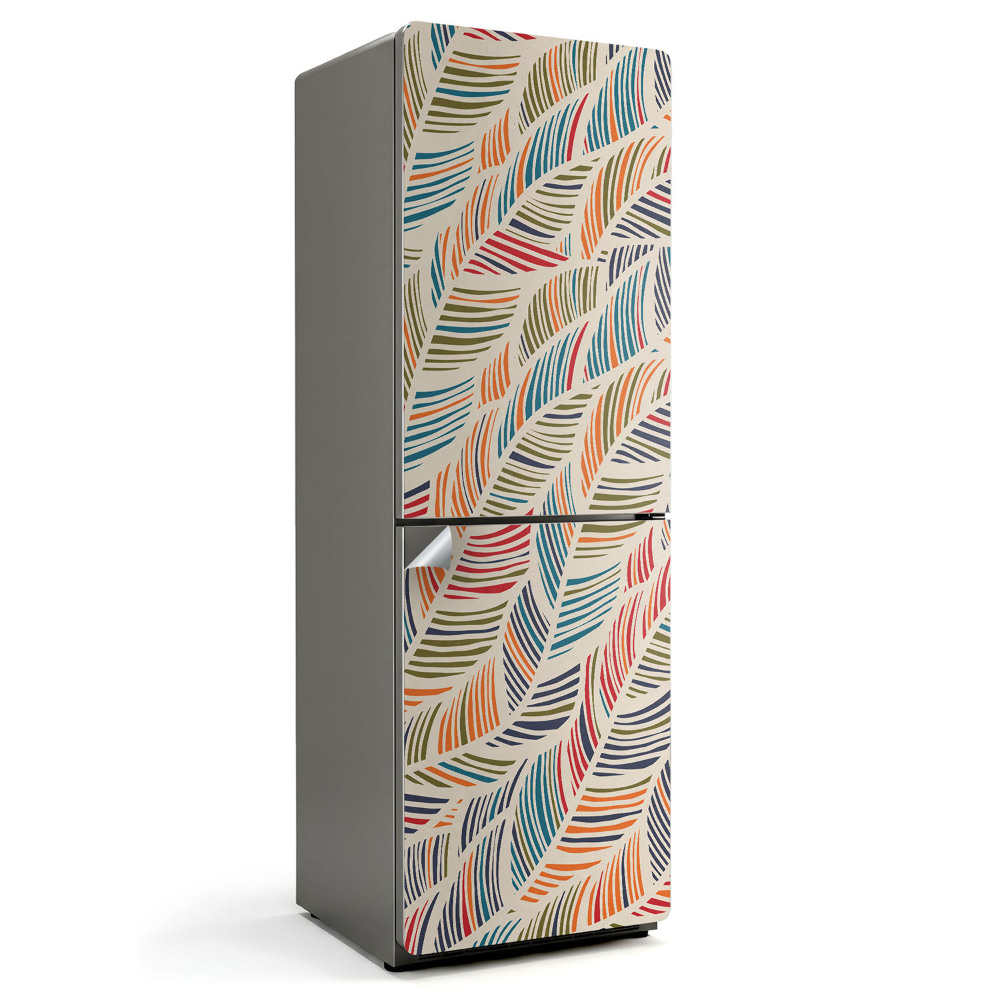 Fólie na lednici Vlny s listovým motivem