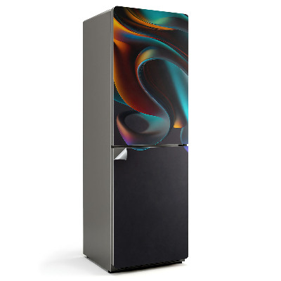 Fólie na lednici Vlny a tvary v abstraktním stylu