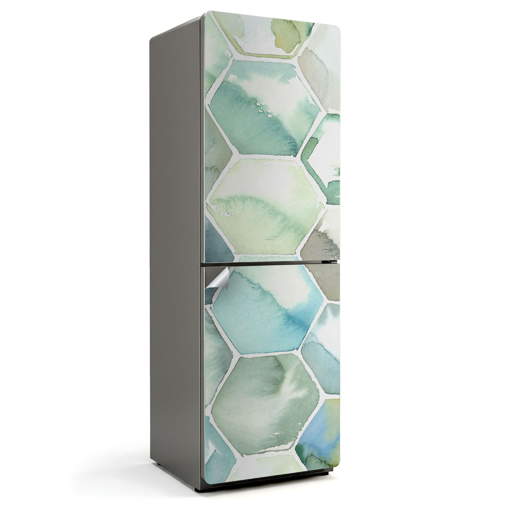 Samolepicí tapeta na lednici Šestiúhelníkový akvarelový motiv