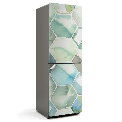 Samolepicí tapeta na lednici Šestiúhelníkový akvarelový motiv