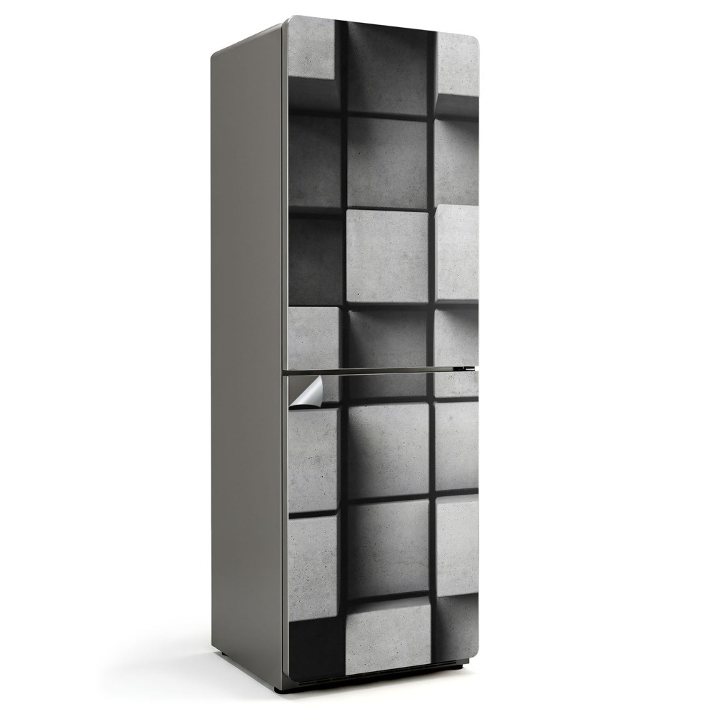 Tapeta na lednici 3D krychlový vzor